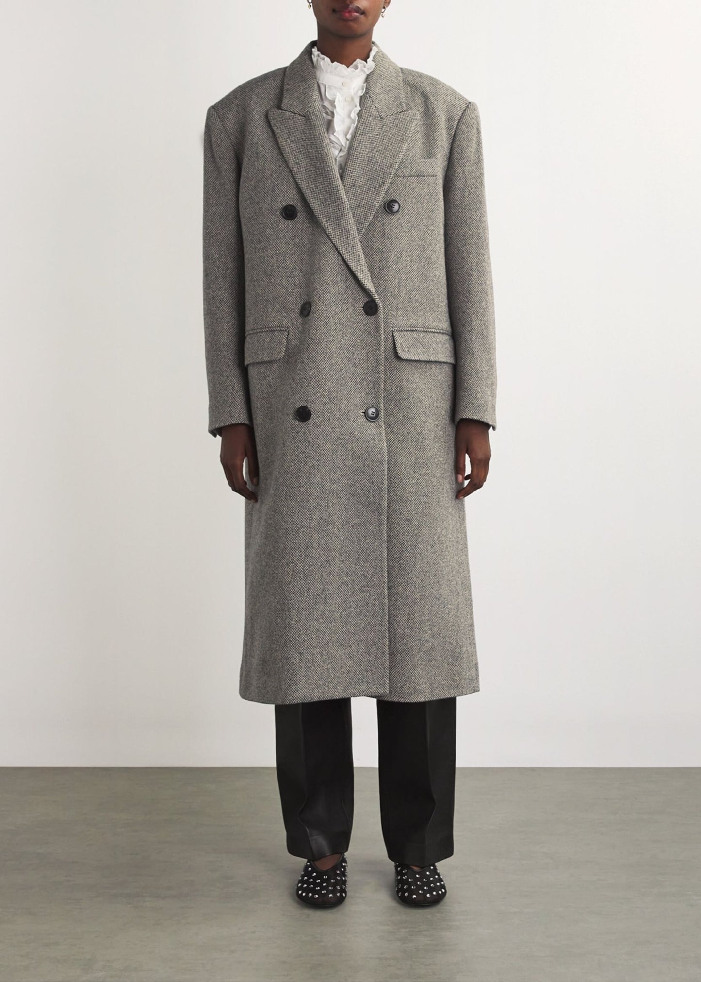LEXANA COAT BLACK ECRU - MARANT ETOILE