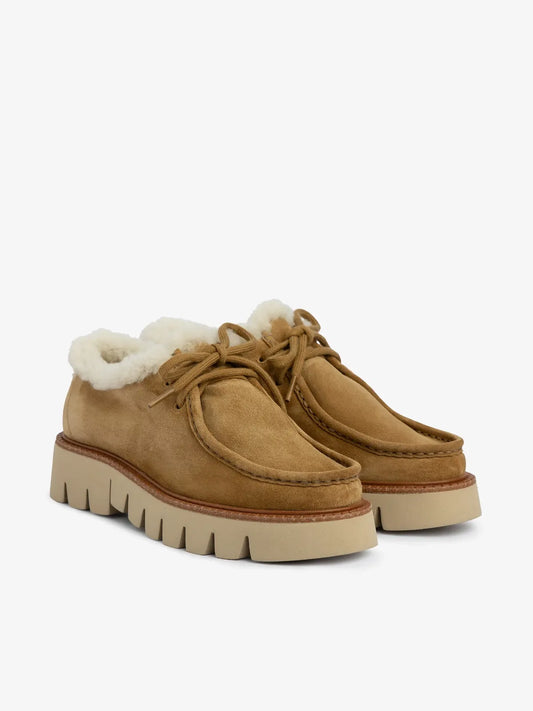 Soe Velour Shearling Boot in Tan