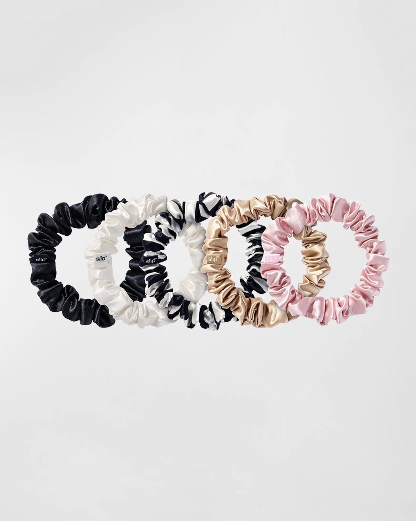 Pure Silk Midi Scrunchies Multi Set Of 5