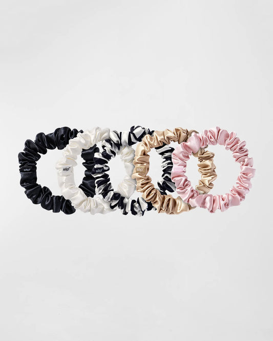 Pure Silk Midi Scrunchies Multi Set Of 5