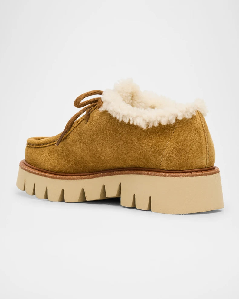 Soe Velour Shearling Boot in Tan