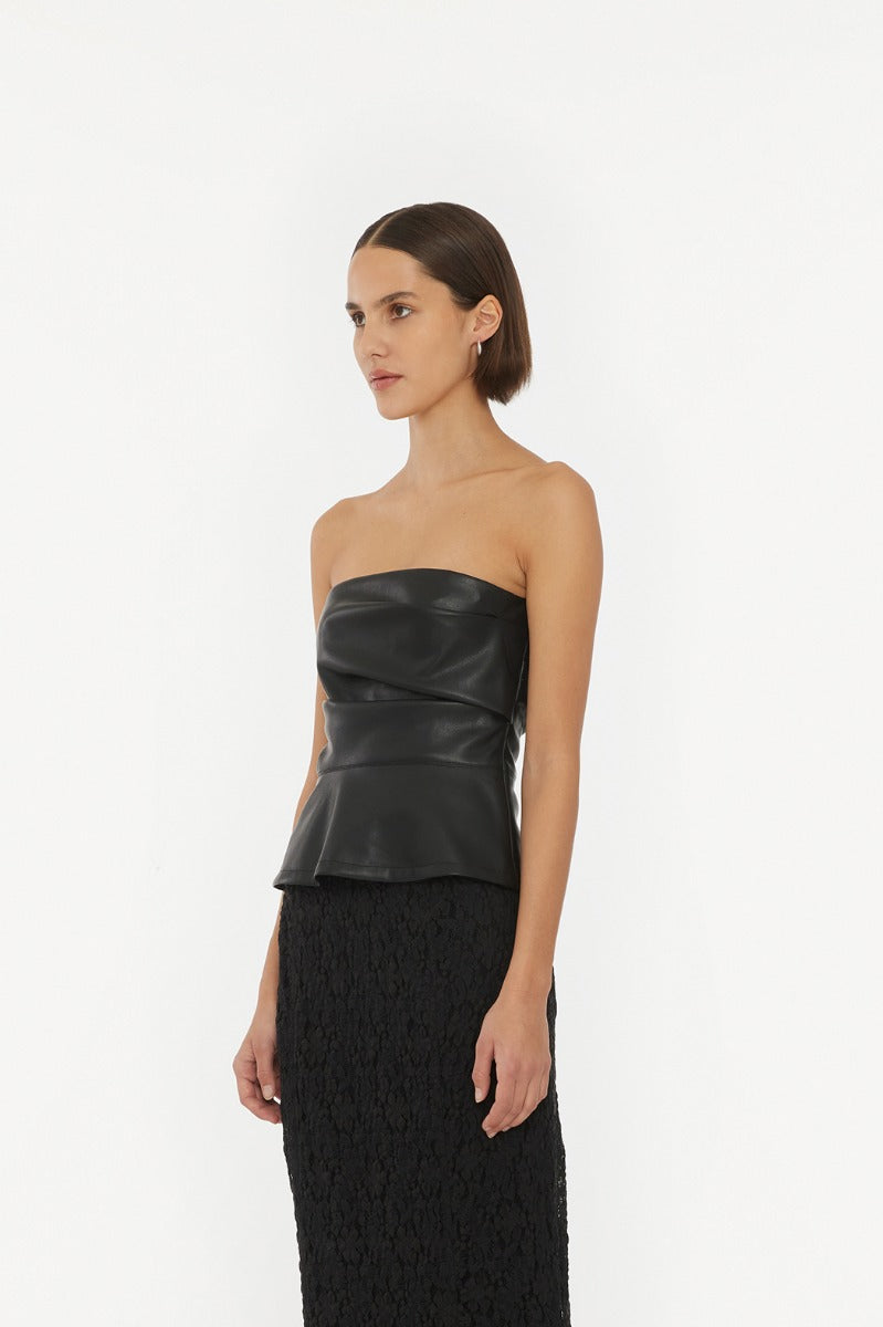 DRAPED SLEEVELESS TOP BLACK - ROTATE