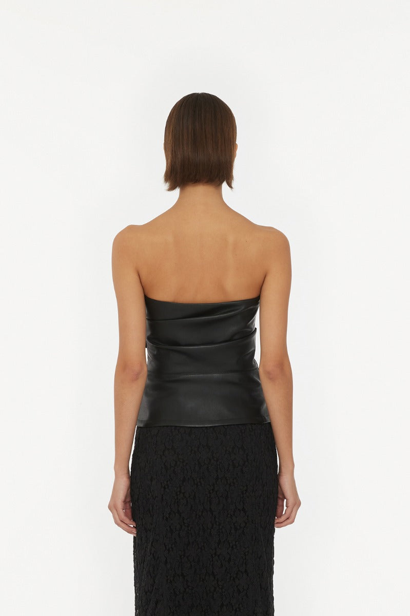 DRAPED SLEEVELESS TOP BLACK - ROTATE