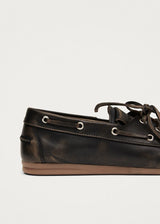 Rowan Vintage Effect Leather Loafers in Brown