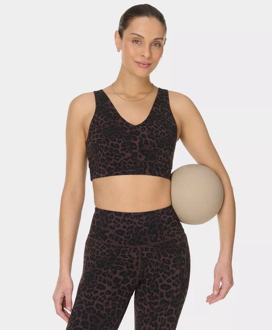 Ultimate Studio Yoga Voop Bra in Leopard Skin Print