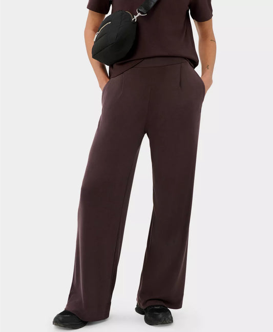 At Ease Wide Leg 32" Trousers in Sable Brown