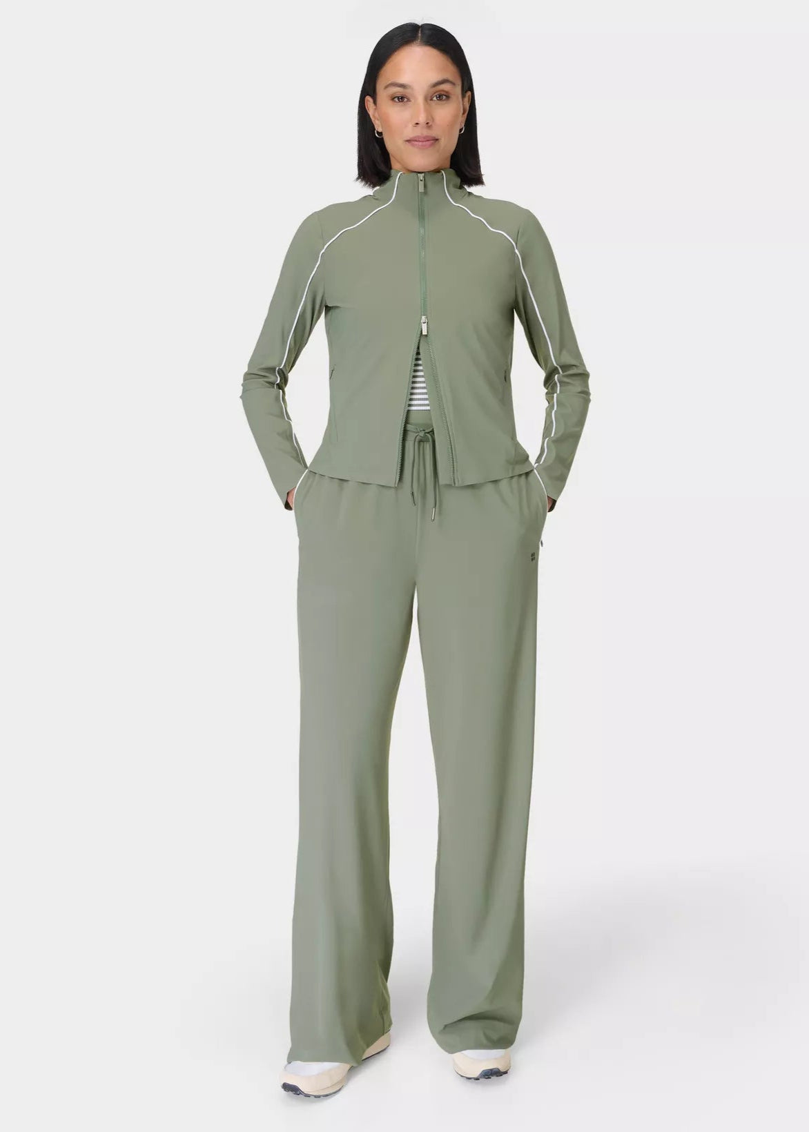 Explorer Wide Leg 30" Trouser in Willow Green