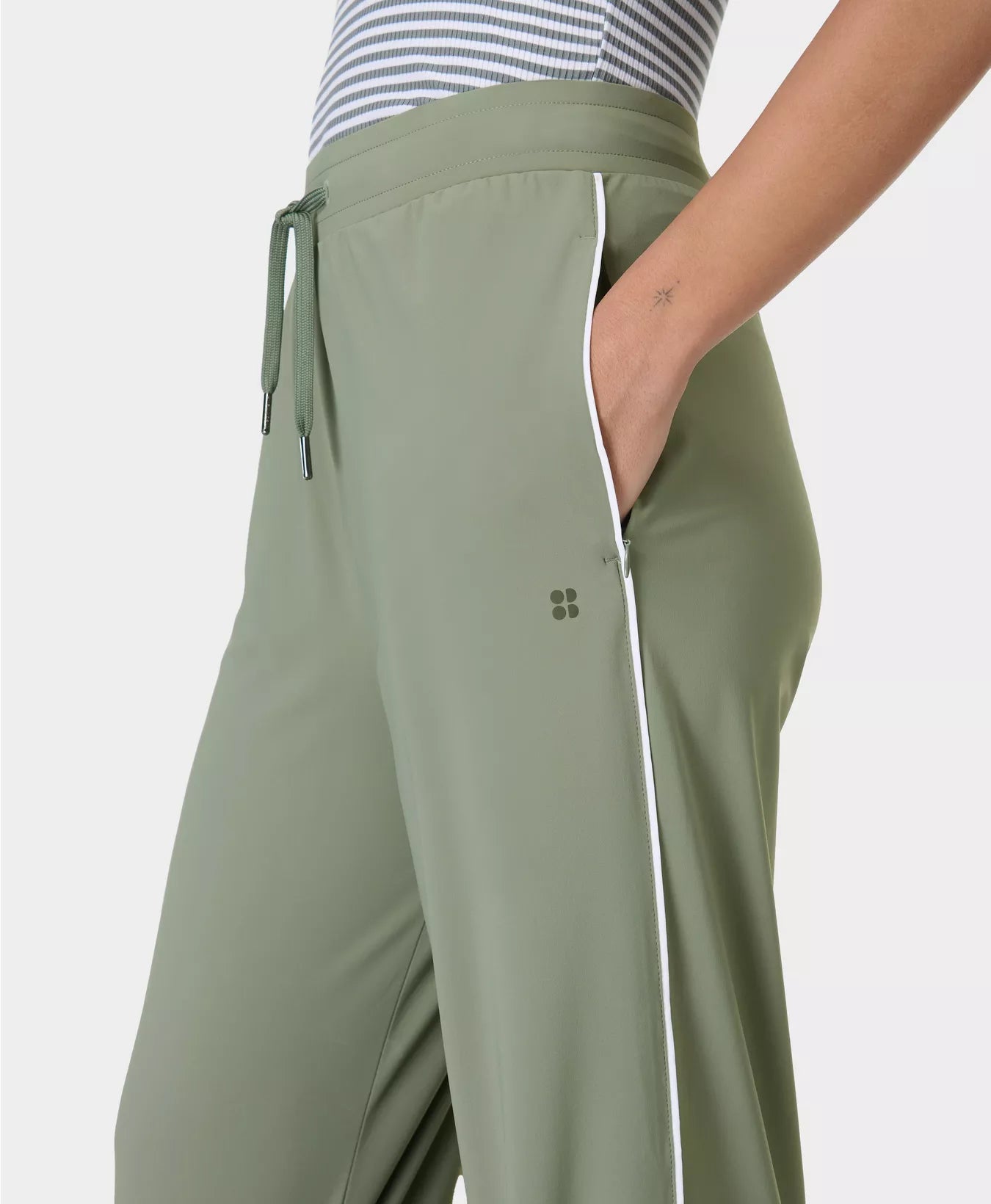 Explorer Wide Leg 30" Trouser in Willow Green