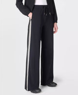 Explorer Side Stripe Wide Leg Trousers 32" in Black