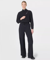 Explorer Side Stripe Wide Leg Trousers 32" in Black