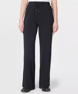 Explorer Side Stripe Wide Leg Trousers 32" in Black