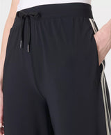 Explorer Side Stripe Wide Leg Trousers 32" in Black