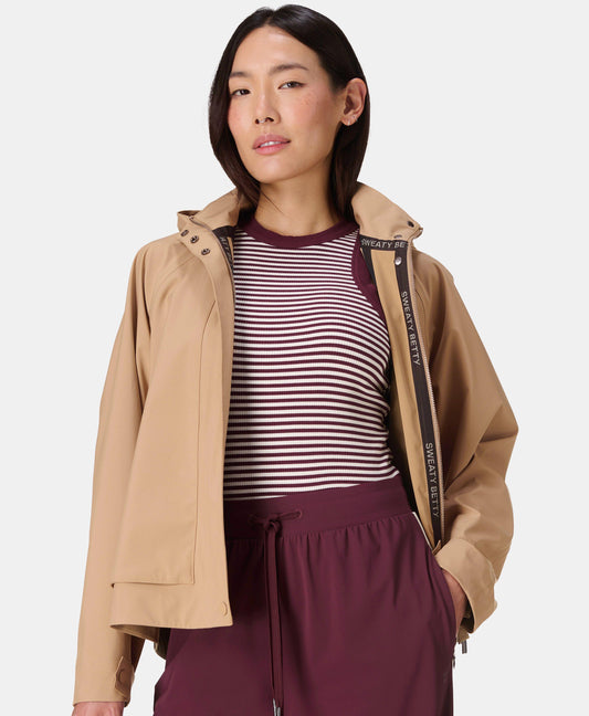 Motion Waterproof Cropped Parka in Beige