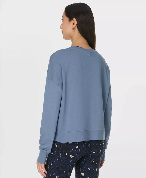 After Class Crop Sweatshirt in Luxe Blue