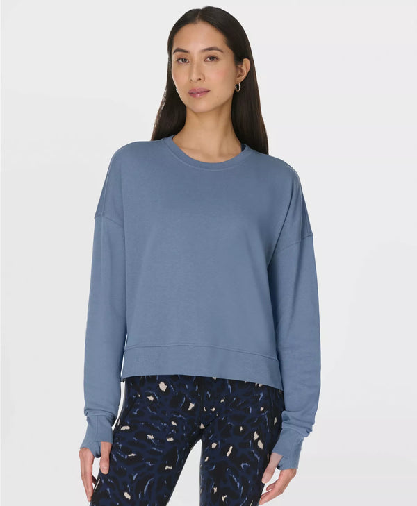 After Class Crop Sweatshirt in Luxe Blue
