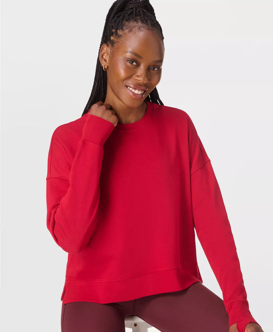 After Class Crop Sweatshirt in Pepper Red