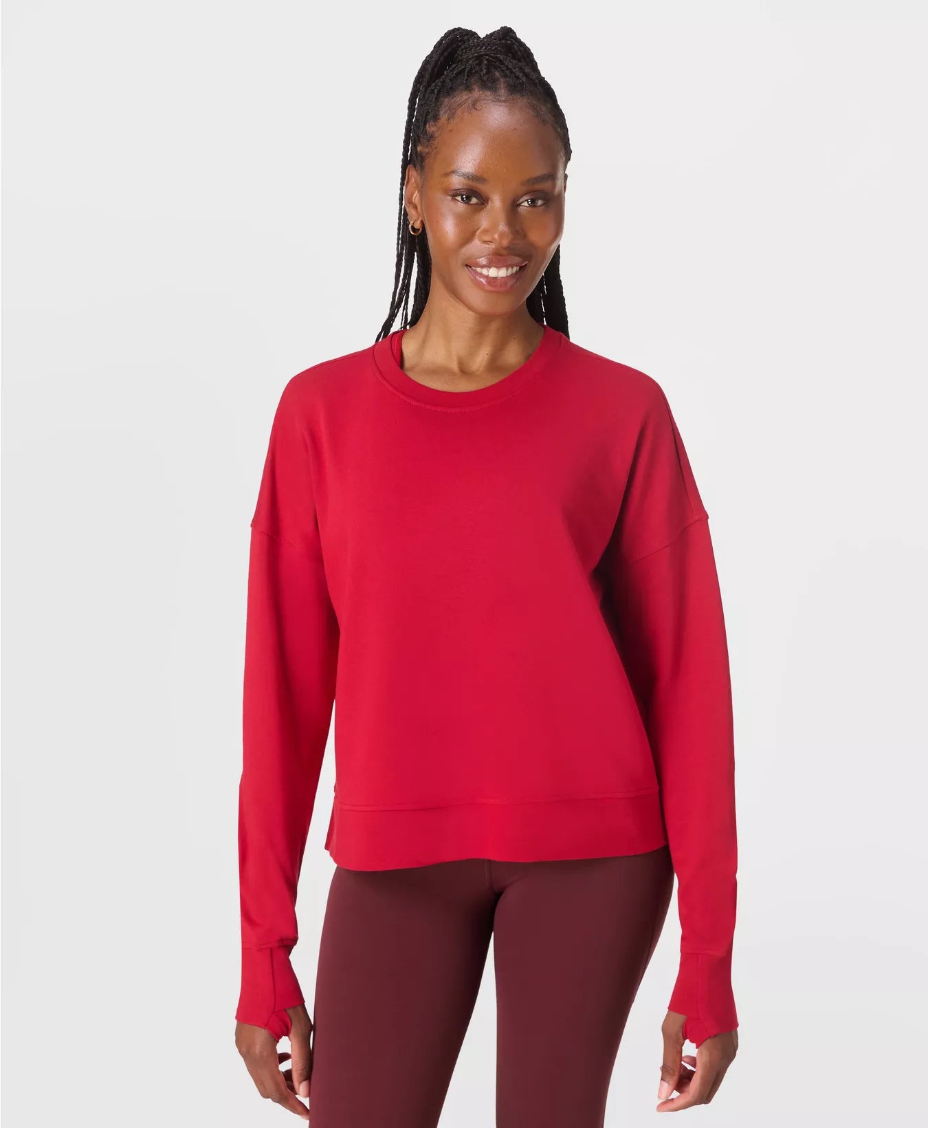 After Class Crop Sweatshirt in Pepper Red
