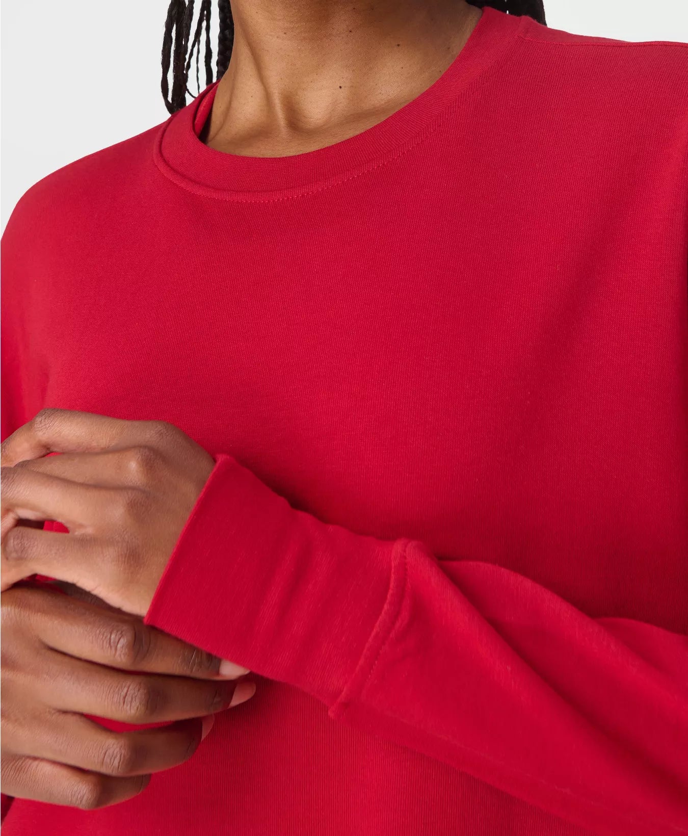 After Class Crop Sweatshirt in Pepper Red