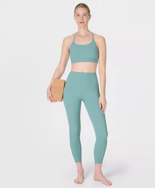 Ultimate Studio 7/8 Yoga Ribbed Leggings in Quartz Green