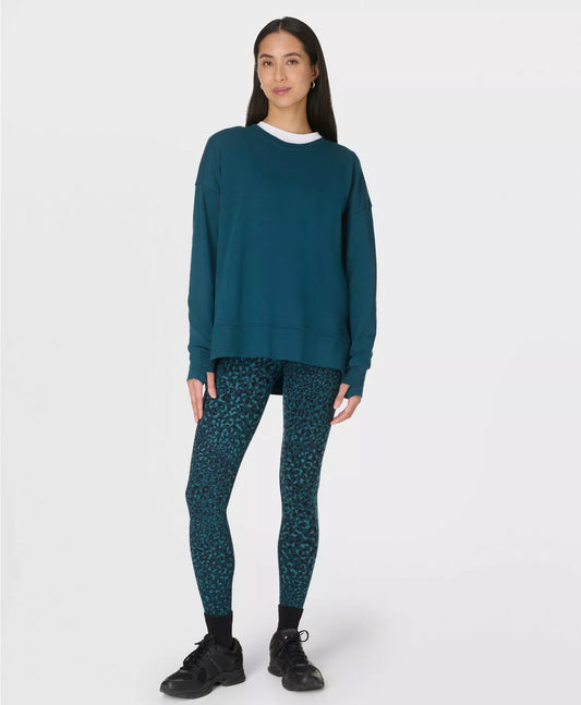 After Class Longline Sweatshirt in Deep Green