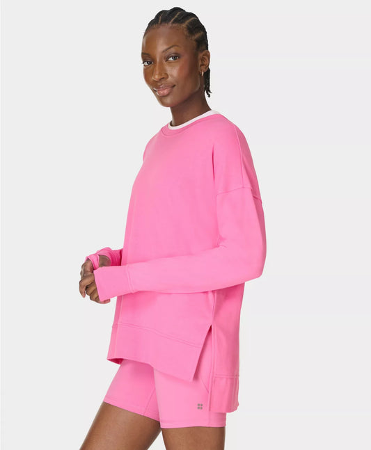 After Class Longline Sweatshirt in Guava Pink