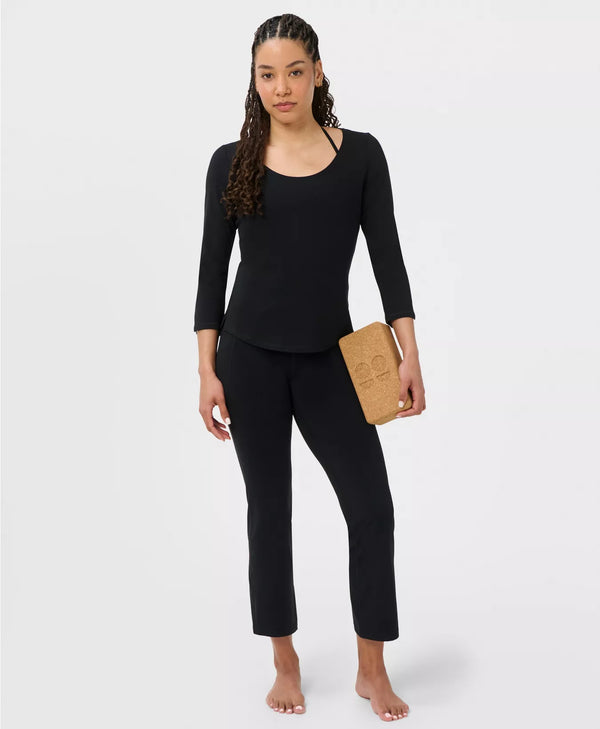 Ultimate Studio Yoga Crop Flare Trousers in Black