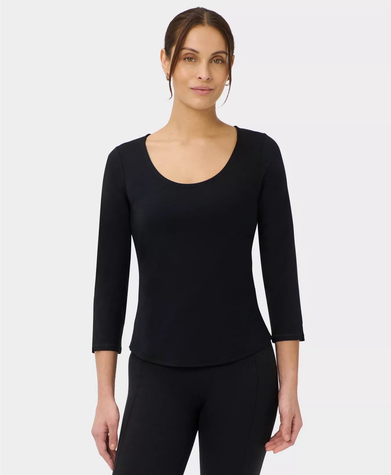 Ultimate Studio Yoga 3/4 Sleeve T-Shirt in Black