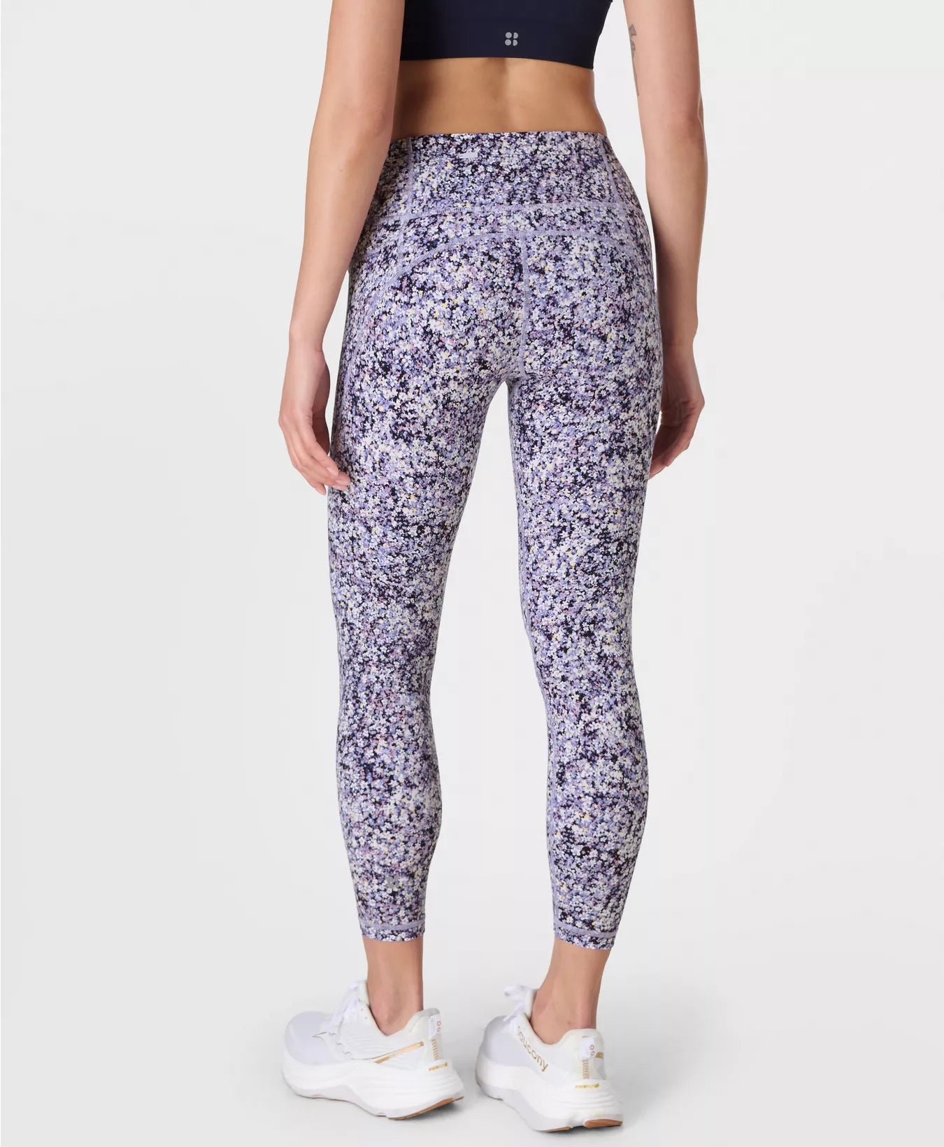Power 7/8 Workout Leggings Purple Meadow Print