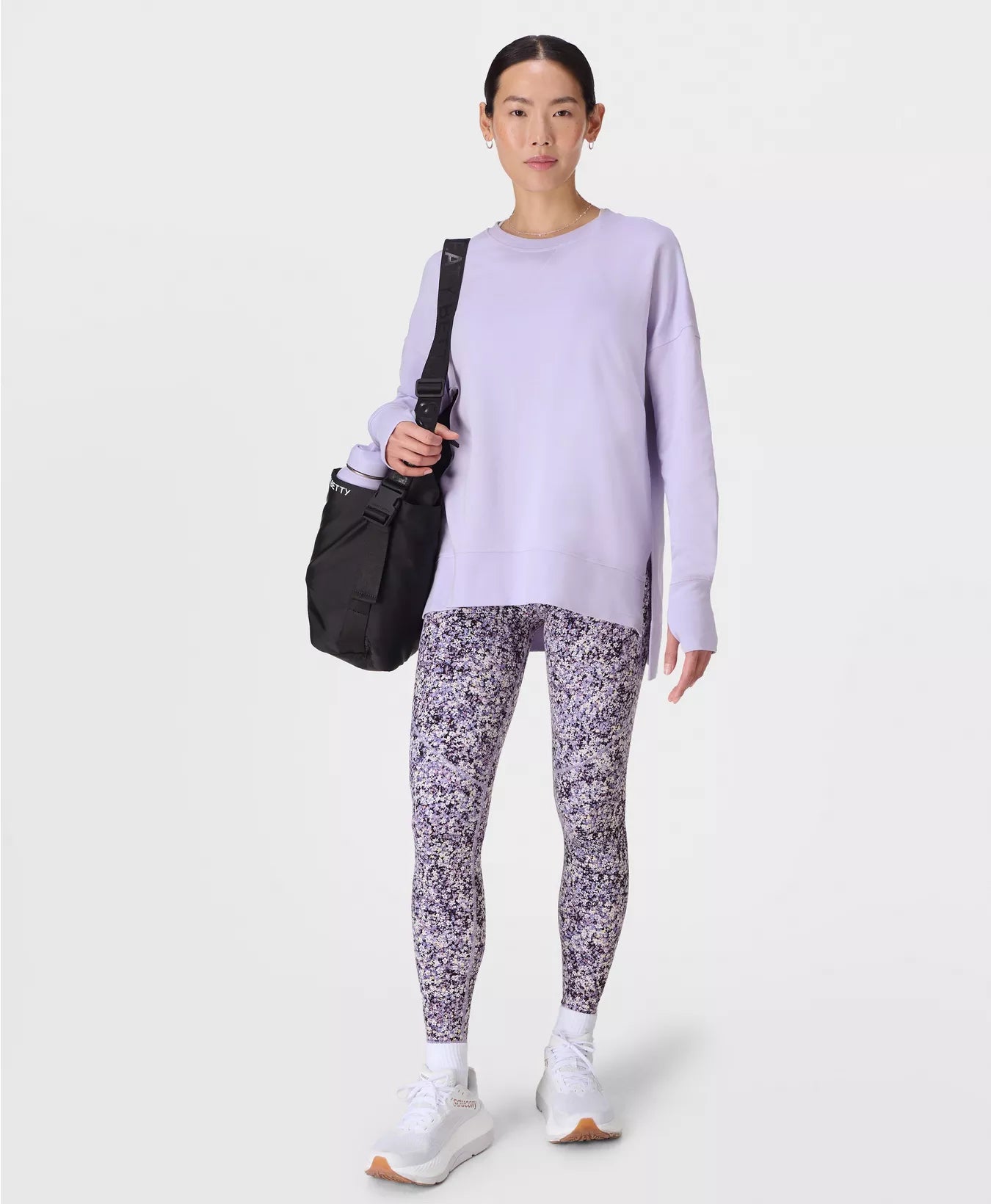 Power 7/8 Workout Leggings Purple Meadow Print