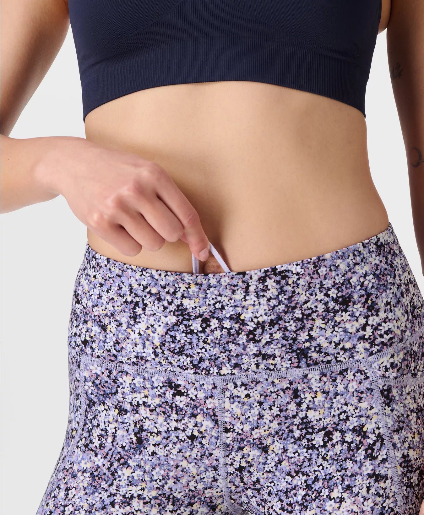 Power 7/8 Workout Leggings Purple Meadow Print
