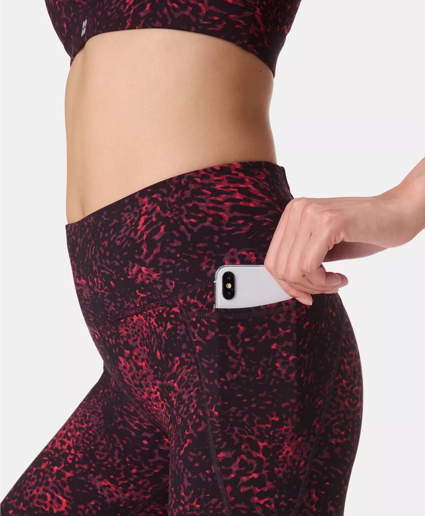 Power 7/8 Gym Leggings in Red Tortoise Print