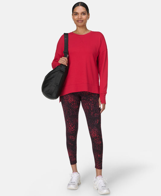 After Class Longline Sweatshirt in Pepper Red
