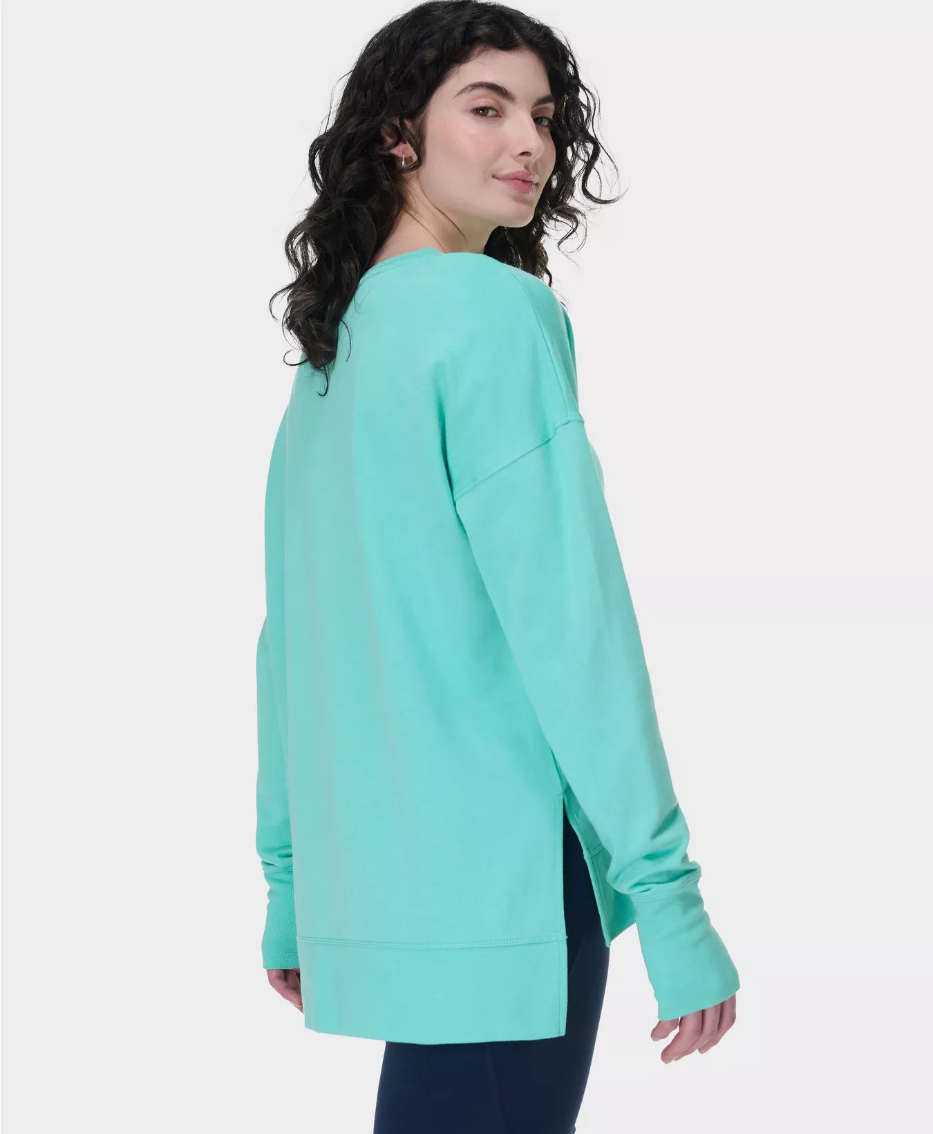 AFTER CLASS LONGLINE SWEATSHIRT - SEA SPRAY BLUE - SWEATY BETTY