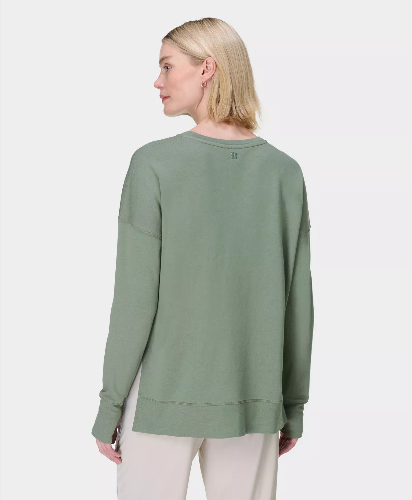 Afterclass Longline Sweatshirt in Willow Green