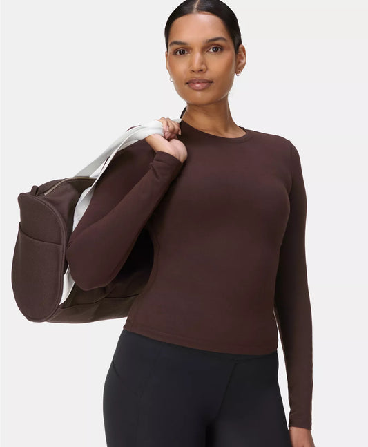 Essential Sculpt Long Sleeve Top in Sable Brown