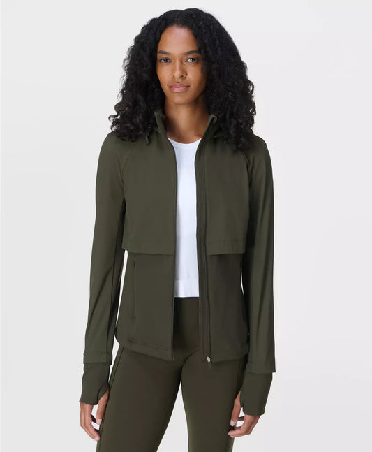 Pro Run Water Resistant Run Jacket in Nori Green