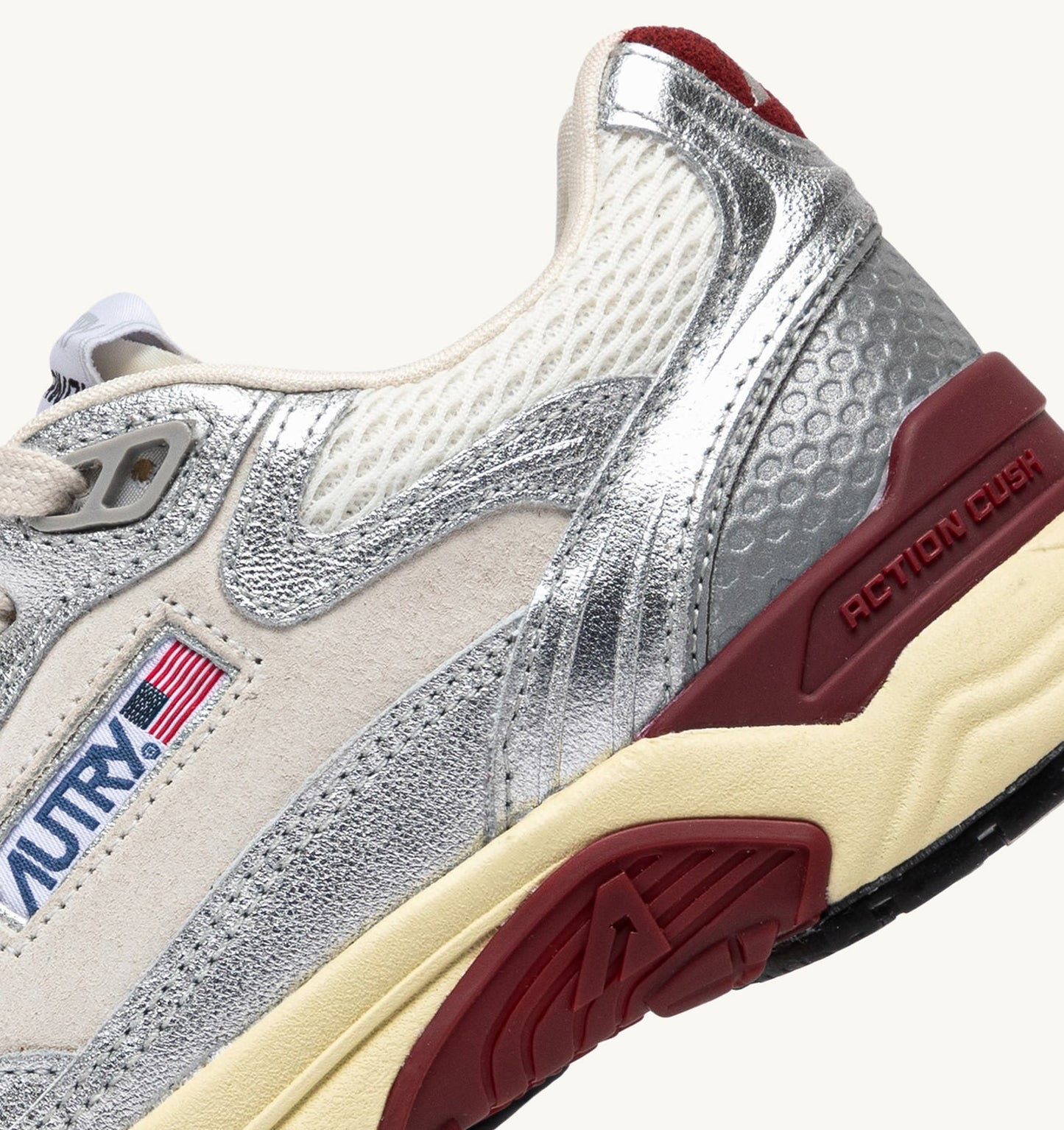Hyperway Sneakers in Silver Leather And Mesh