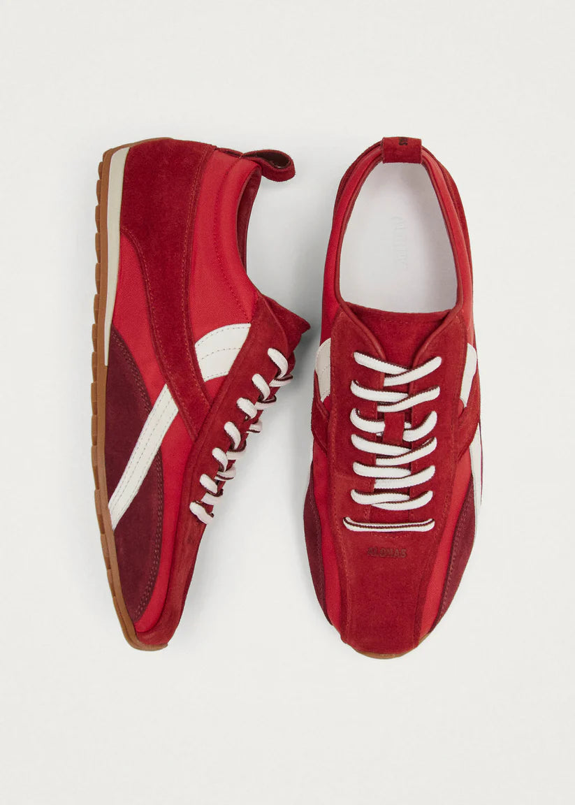 TB304 Nylon Leather Sneakers in Red
