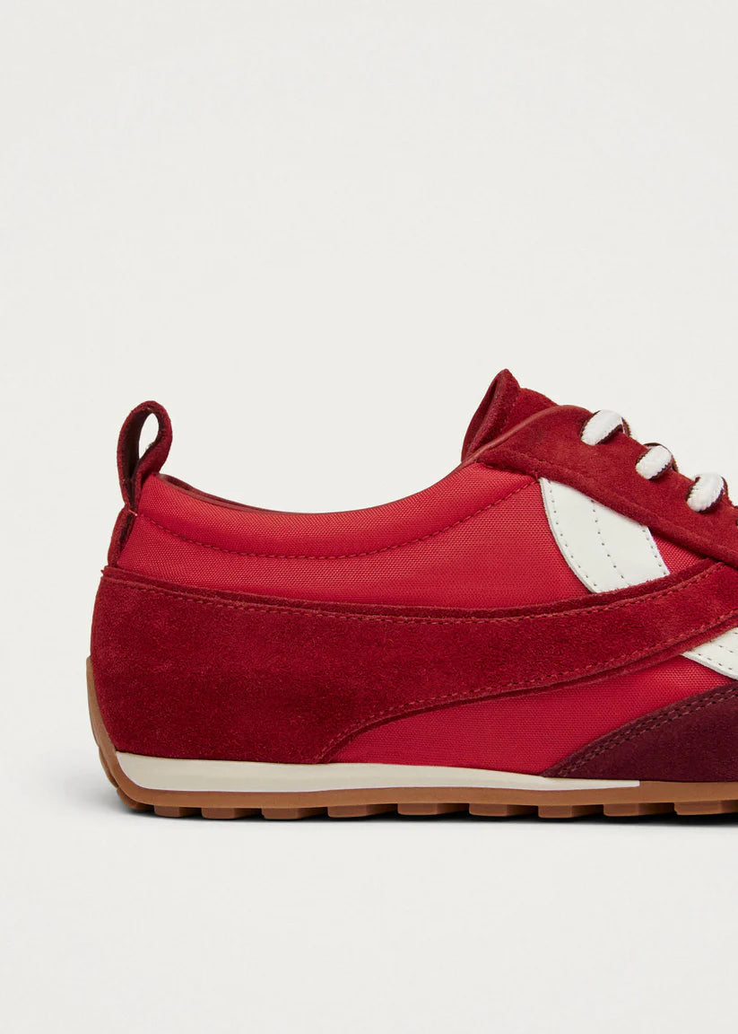 TB304 Nylon Leather Sneakers in Red