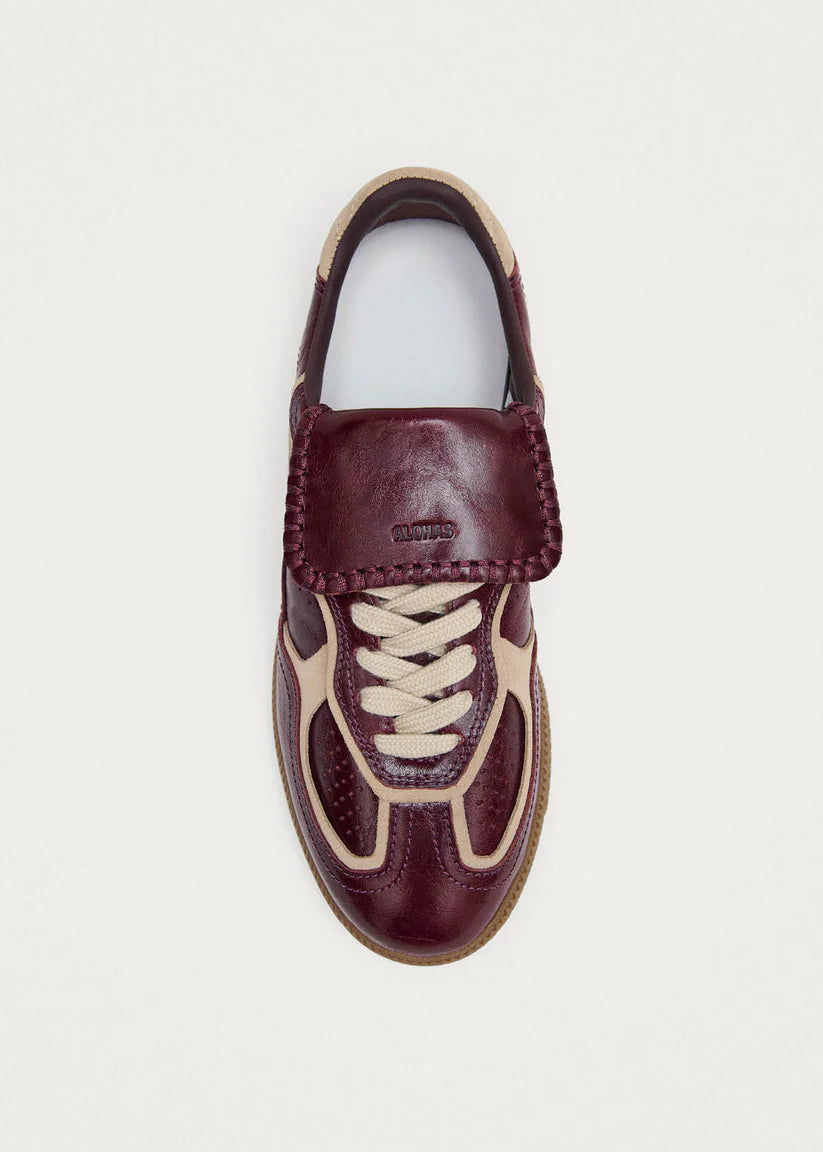 TB490 Club Patent Leather Sneakers in Deep Burgundy