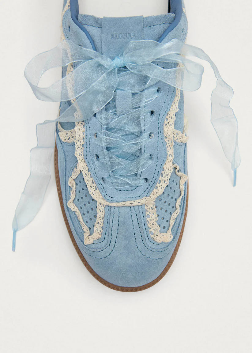 TB490 Rife Cornflower Sneakers in Blue Cream Leather