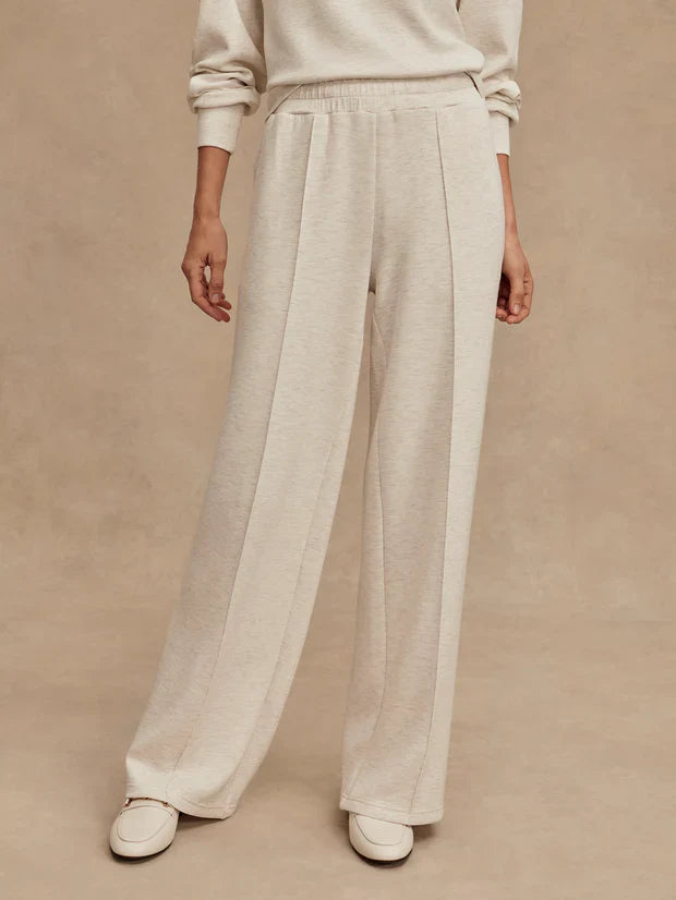 The Wide Leg Pant 28" in Ivory Marl