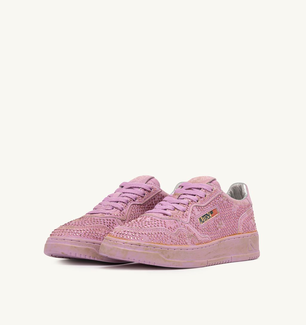Sparkling Dallas Low Sneakers Paillet in Gun Pink