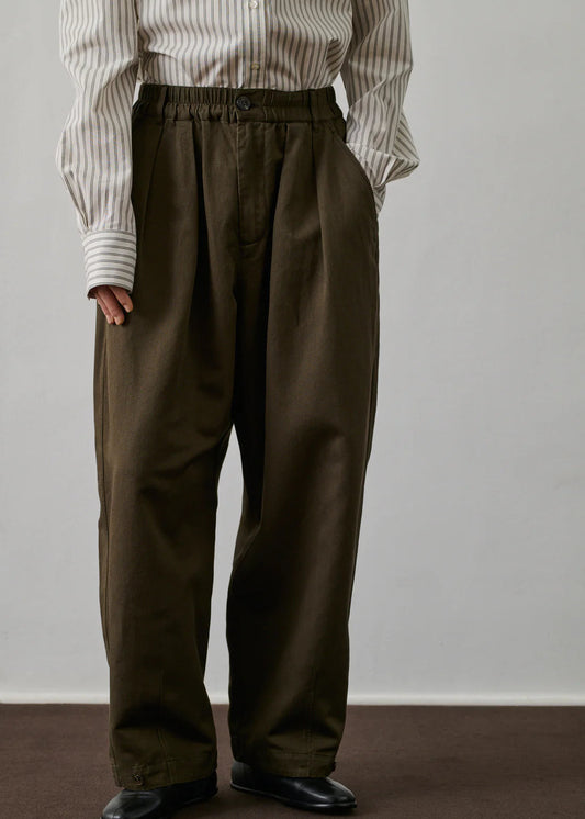 Vernon Cotton Trousers in Kaki