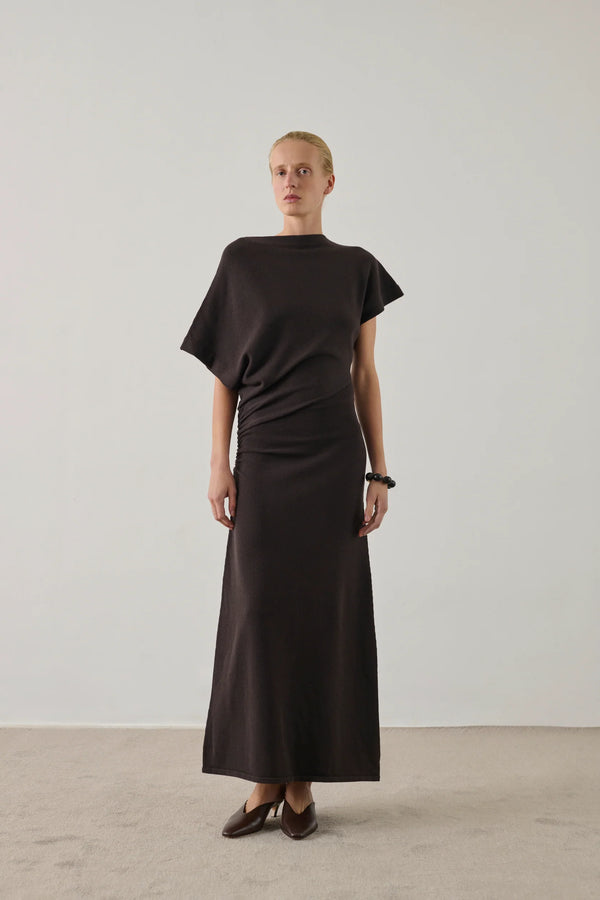 Divine Asymmetric Dress in Charbon