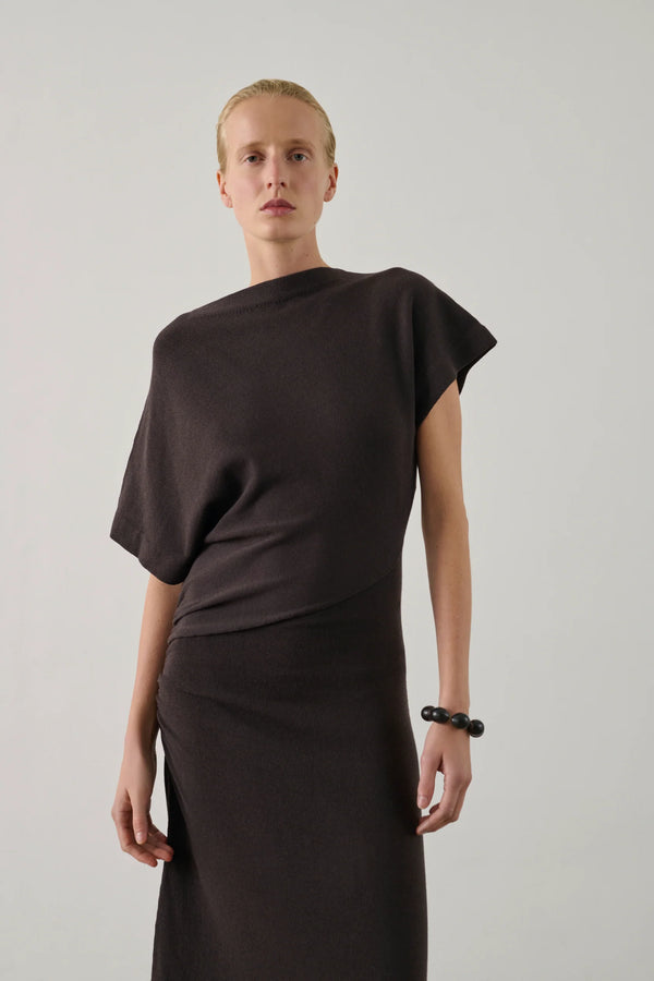 Divine Asymmetric Dress in Charbon