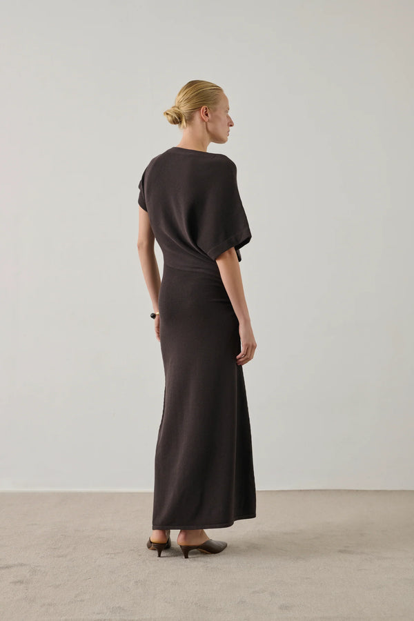 Divine Asymmetric Dress in Charbon