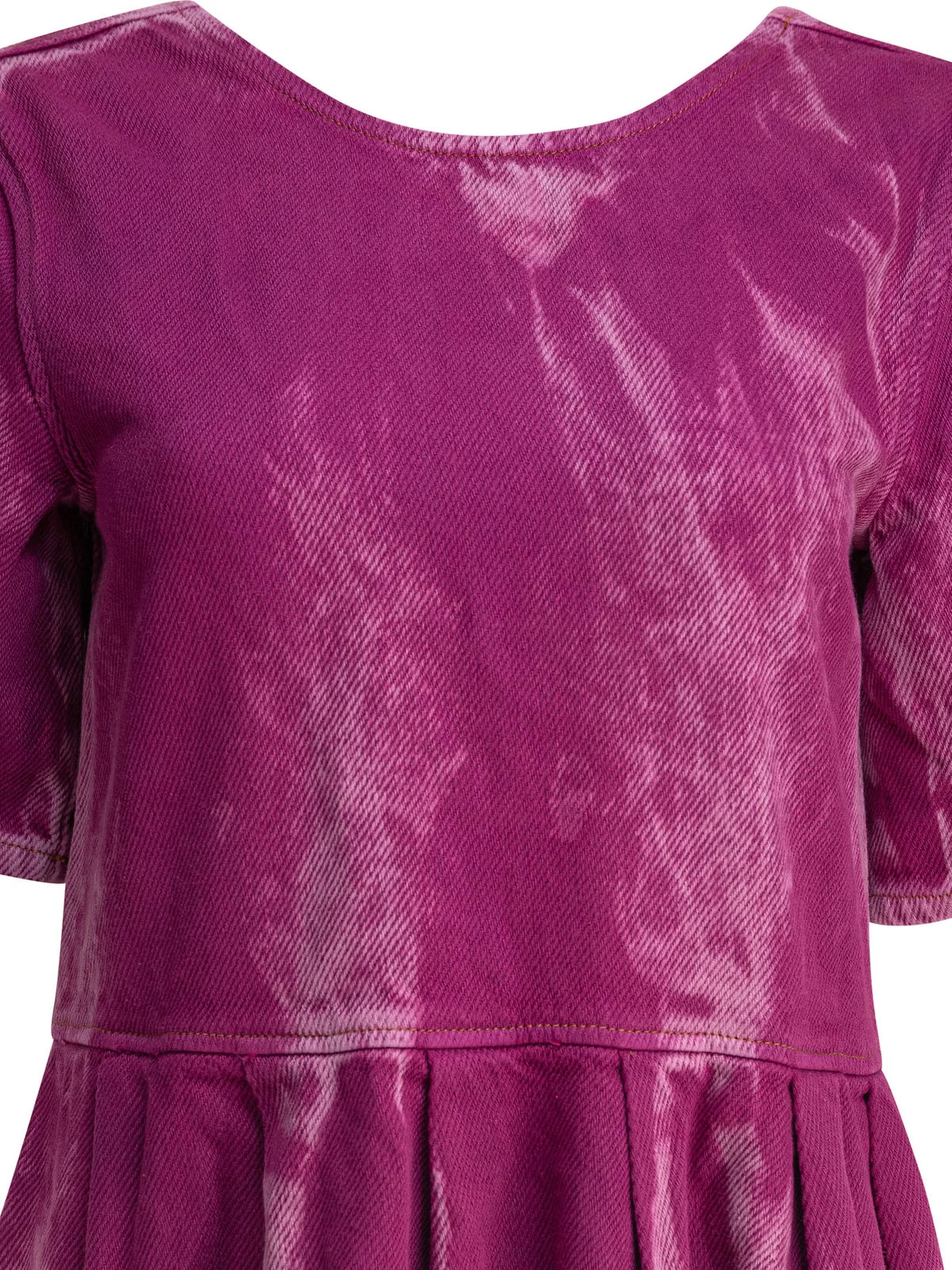 OVERDYED HEAVY DENIM DRESS - PINK - GANNI