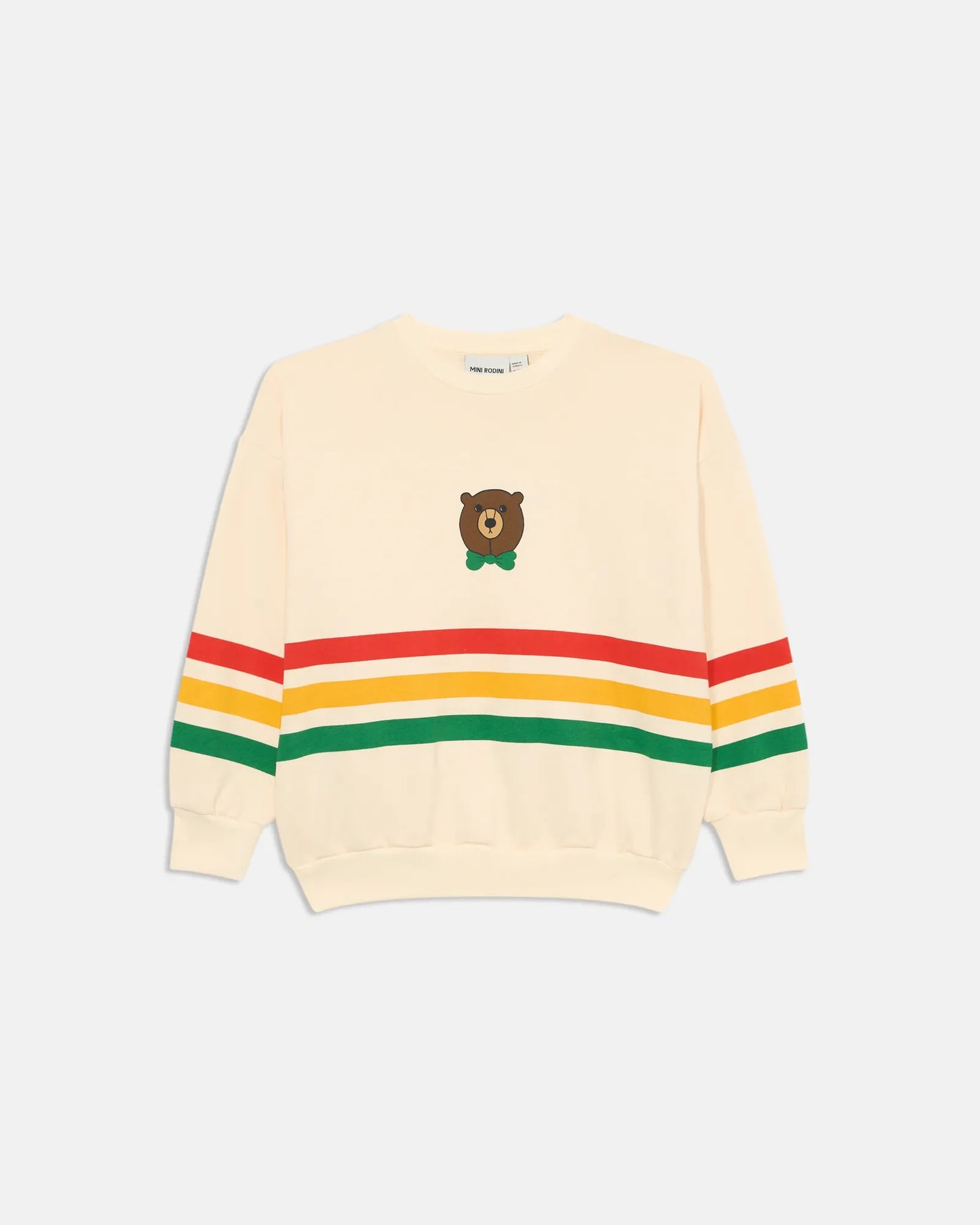 Bear Stripe Sweatshirt in Cream