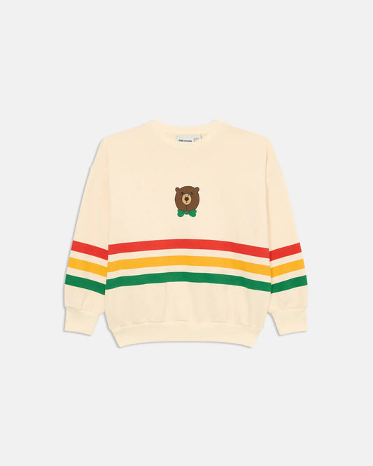 Bear Stripe Sweatshirt in Cream